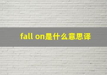 fall on是什么意思译